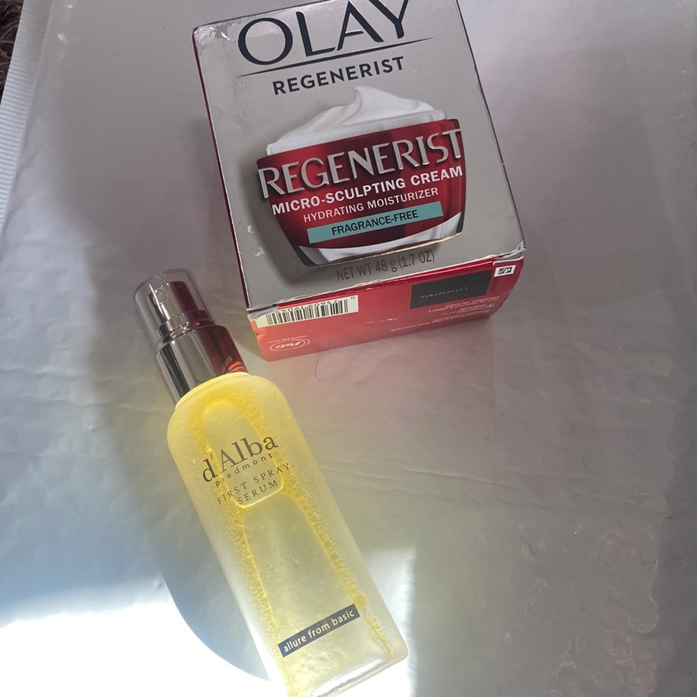 Olay micro sculpting cream with dAlba Serum both are $40